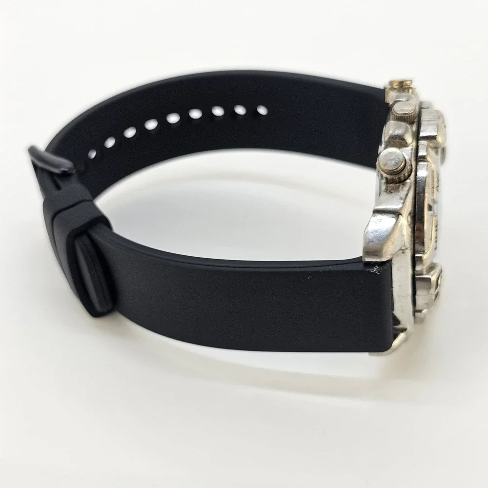 Men's Watch 42MM Analog Black Dial New Black Plastic Bands New Battery